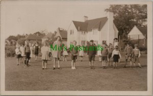 Unknown Location Postcard - White Stacks - Group of Children  RS26473