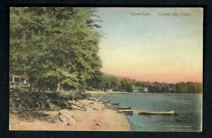 PX3P Hand Colored Crystal Lake, Conn. Boats along Shore, Photo H.P. Porter