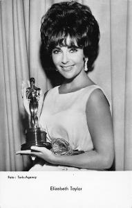 Actress Elizabeth Taylor With Her Emmy RPPC