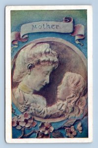 Relief Carving of Child and Mom Mothers Day UNP Unused DB Postcard N15