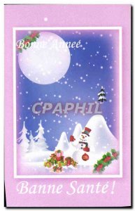 Modern Postcard Happy new year Snowman