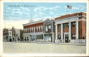Newton Iowa South Side Square Jasper Cty Savings c1900-20s Vintage Postcard