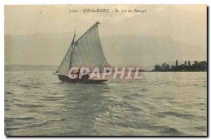 Old Postcard Aix les Bains Lake Bourget Boat