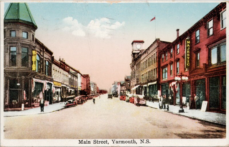 Yarmouth NS Main Street c1934 Postcard G36 *as is