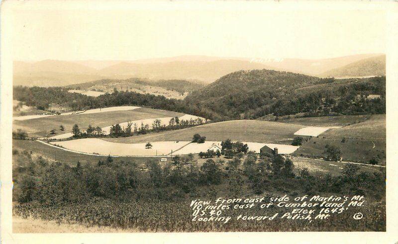 Cumberland Maryland US 40 Marlin's Polish 1930s RPPC Photo Postcard 652