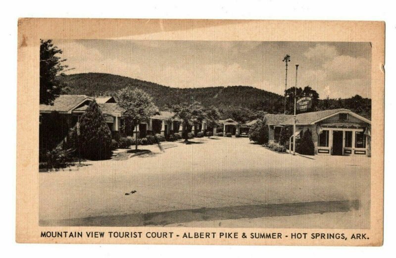 Hot Springs Arkansas Postcard Mountain View Tourist Court Pike & Summer St#75561