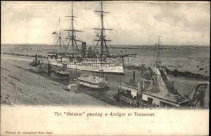 Toussoum Egypt Malabar Steamer Steamship c1900 Vintage Postcard