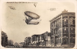 J65/ Nashua Iowa RPPC Postcard c1910 Fantasy Future 1950 Blimp 123