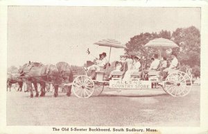 1920s Old 5 Seater Buckboard South Sudbury Massachusetts Postcard 20-7625