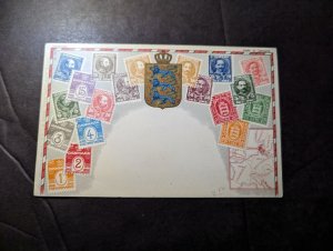 Mint Denmark Stamp on Stamp Danish Seal Postcard Full Stamp Set