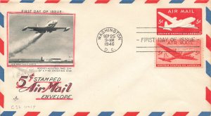 Washington DC  C32 19416 U.S. Airmail Postage 5¢ Airmail Mail Rate, FDC