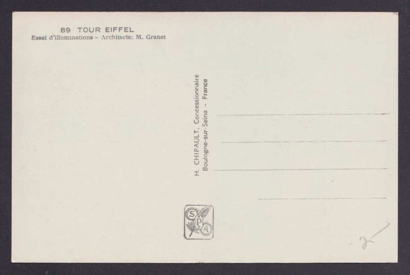 FRANCE, Postcard RPPC, Paris, Eiffel Tower