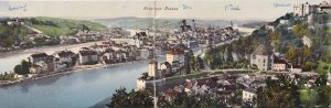 Passau, Germany, Fold Out, Panoramic View, Danube, Inn Rivers, City 1907