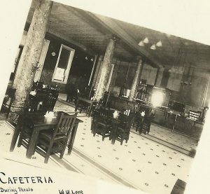 Grand Rapids MICHIGAN RPPC c1910 INTERIOR RESTAURANT Cody Cafeteria ADVERTISING