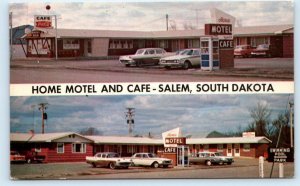 SALEM, SD South Dakota~ Roadside HOME MOTEL & CAFE c1960s McCook County Postcard