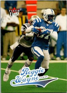 2004 Fleer Football Card Reggie Wayne Indianapolis Colts sk9306