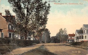 Hawthorne New Jersey Washington Street, Color Lithograph Vintage Postcard U11343