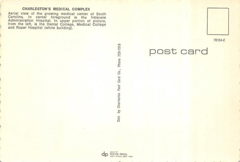Charleston SC South Carolina  MEDICAL COMPLEX  Hospitals~Colleges  4X6 Postcard