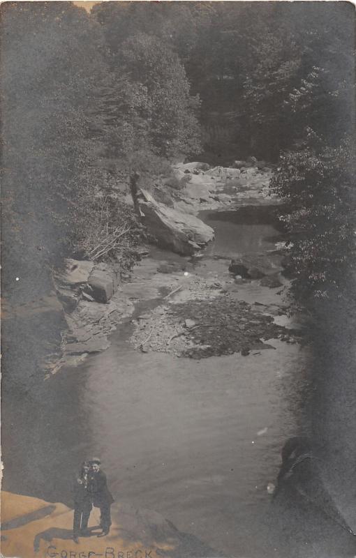 F2/ Brecksville Ohio RPPC Postcard c1910 The Gorge People