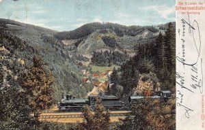 L193 Germany 1910 3 Linien Schwarzwaldbahn bei Bachjoerg Steamtrain postcard
