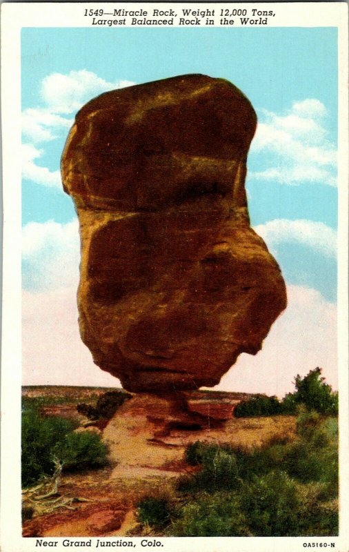 Colorado Grand Junction Miracle Rock Largest Balanced Rock Postcard