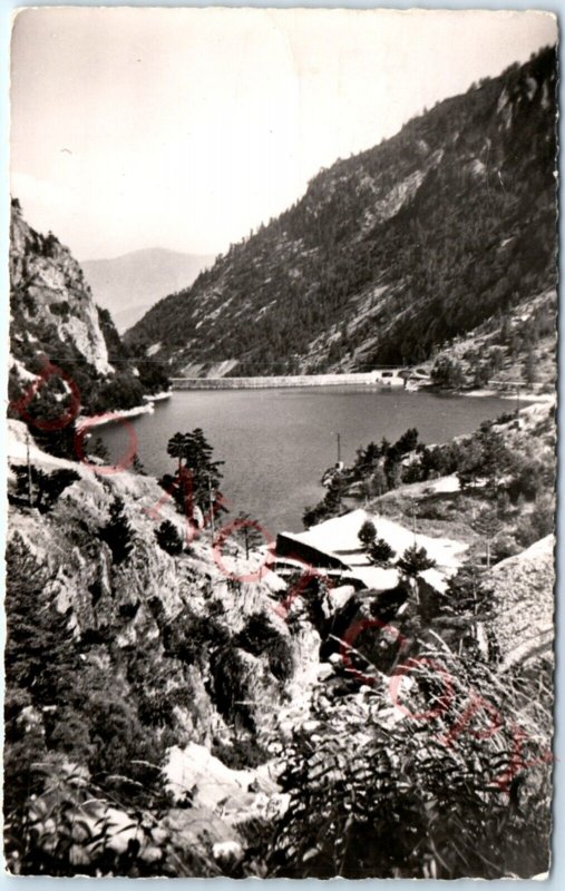 c1950s Lake Lac des Mesches, Tende, France RPPC Real Photo PC Frontiere A138