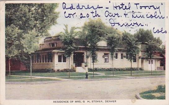 Colorado Denver Residence Of Mrs G H Stover 1910