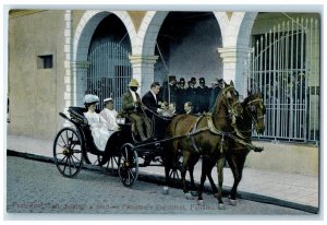 c1910 President Taft Paying a Visit to Panama's President Antique Postcard