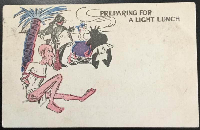 Postcard Used “Preparing for a light lunch” Natives/captive OK LB