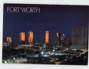 Postcard Night Skyline, Fort Worth, Texas