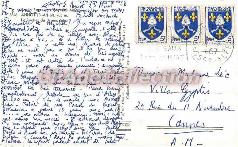 Postcard Old Annot (H A) 705 m alt the rock of Camel