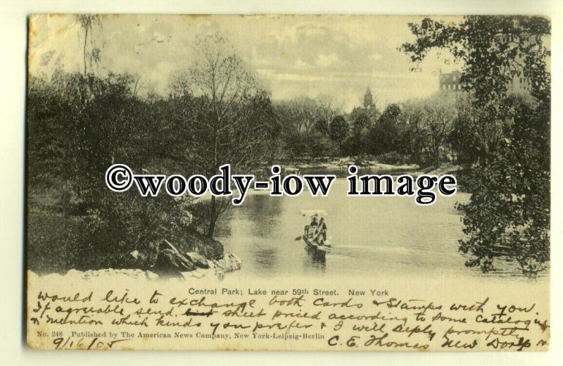 ft1285 - Central Park , Lake near 59th Street , New York , USA - postcard