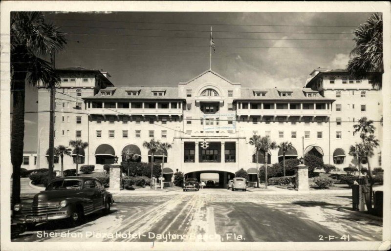 DAYTONA BEACH FL Sheraton Plaza Hotel Old REAL PHOTO RPPC Postcard