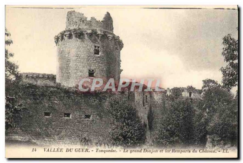 Old Postcard Valley of Guer Tonquedec Grad The Dungeon and the Remparts du Ch...