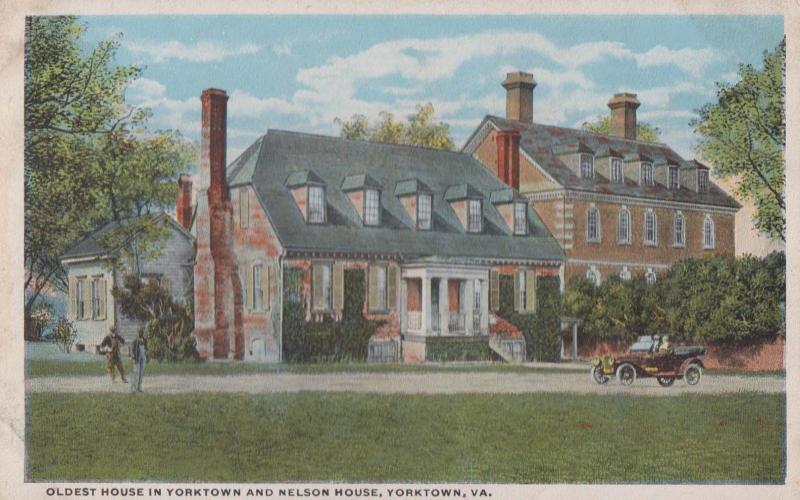 Oldest House In Yorktown & Nelson House Antique American Postcard