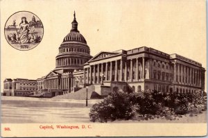 Postcard Washington DC  Capitol Building with seal inset