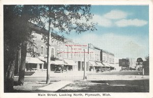 MI, Plymouth, Michigan, Main Street, Looking North, Business Area, Auburn PC Pub