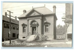 c1910 Spafford Library Street View Springfield Vermont VT RPPC Photo Postcard