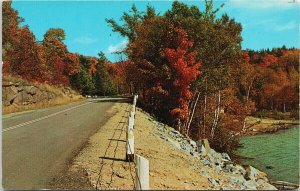 Greetings from Fort Qu'appelle Saskatchewan Road Highway Autumn Postcard E99