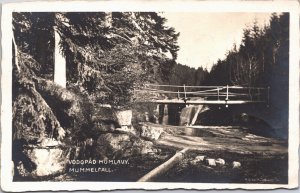 Czech Republic Wodospad Mumlawy (Mumlavský vodopád) Harrachov Vintage RPPC 09.37