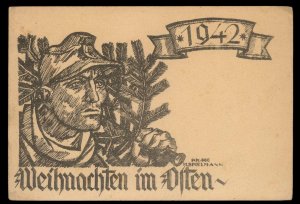 3rd Reich Germany 1942-3 Kuban Weihnacht Christmas Card FELDPOST Cover US 100533