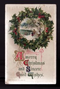 U S 1911 Christmas Picture Postcard!