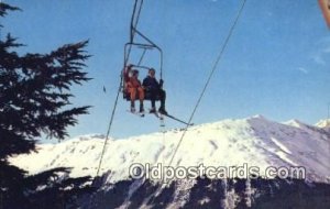 Skiers On Way Up To Sun Deck, MT Alyeska Ski Resort, USA Skiing Unused 