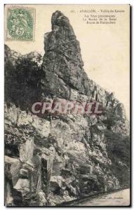 Old Postcard Avallon valley cousin scenic spots the rock of the sister pontau...