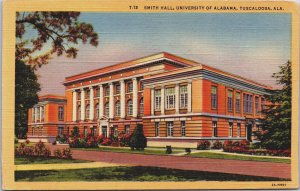 Smith Hall University Of Alabama Tuscaloosa Alabama Linen Postcard C107