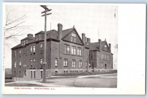 Rockford Illinois IL Postcard High School Building Exterior 1905 Vintage Antique