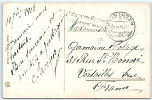 c1918 Meiringen Switzerland Postcard Swiss Alps Church Tower Brienzer Lake A376