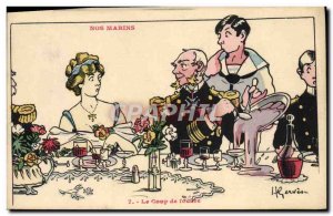Postcard Old Gervese Illustrator Our Sailors Love at first sight