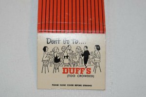 Duff's Minneapolis Minnesota 30 Strike Matchbook