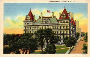 State Capitol Albany NY New York Linen Postcard UNP VTG Curteich Unused Vintage 